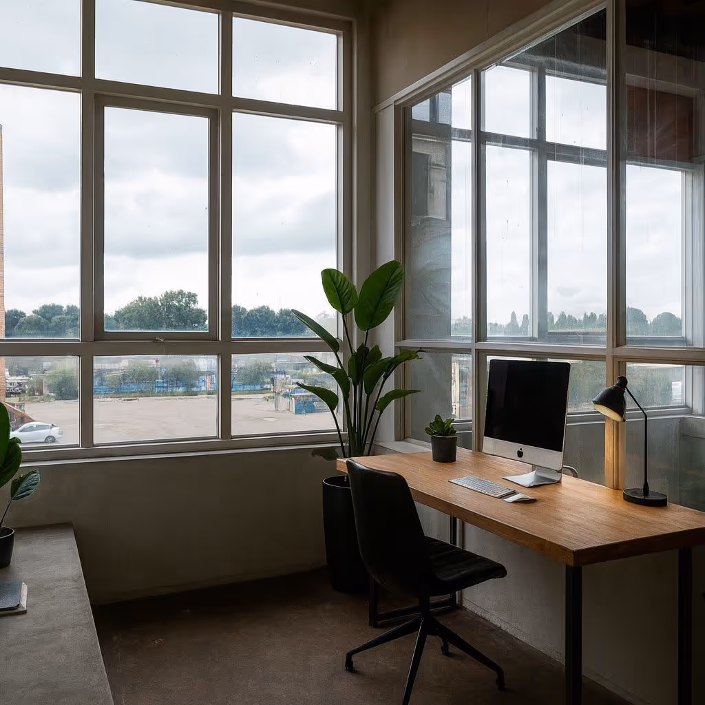 Werkruimte met daglicht en planten