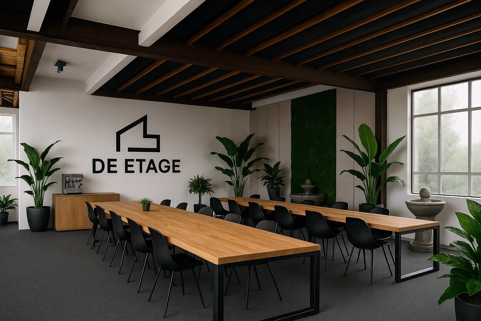 Lounge area met zachte zitelementen
